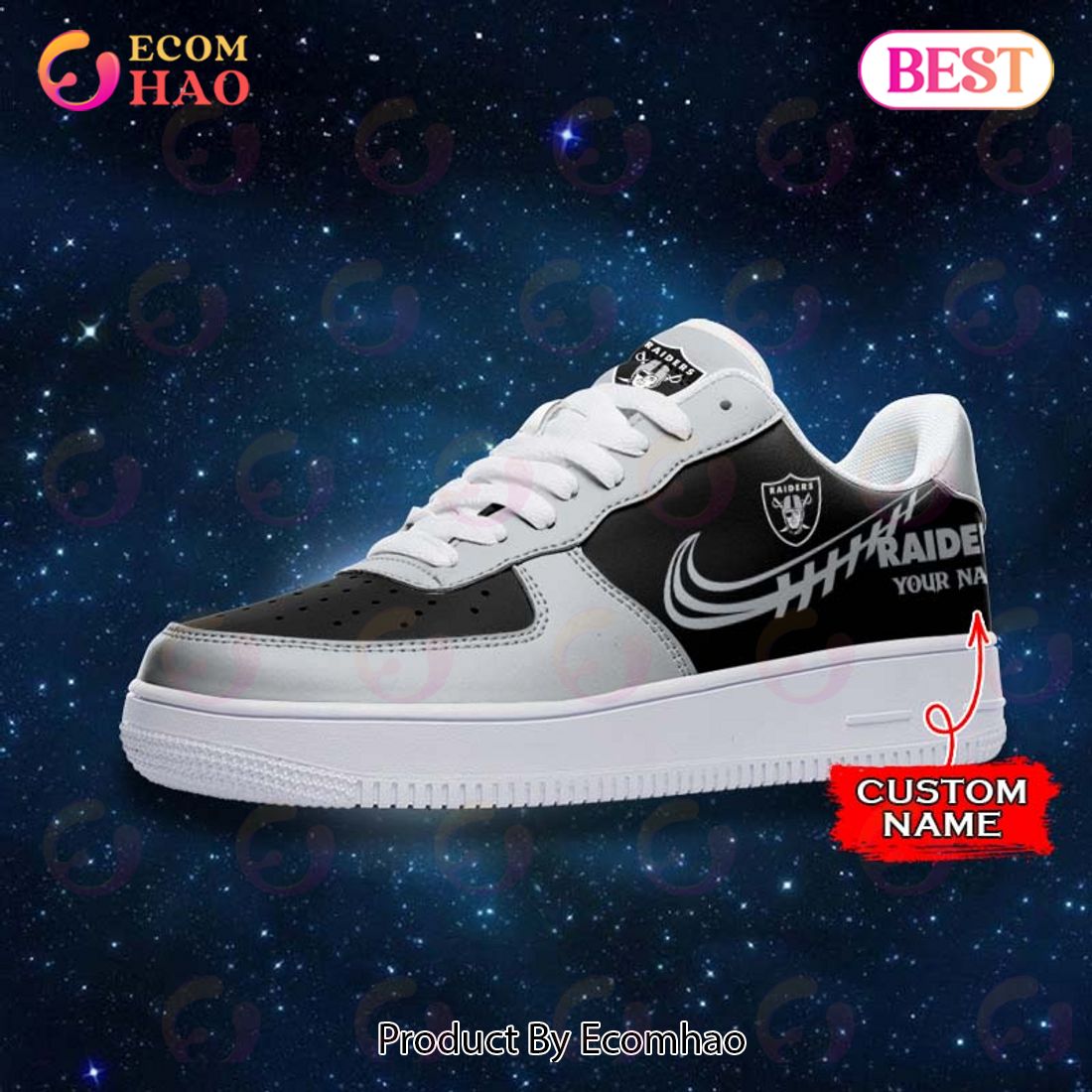 NFL Las Vegas Raiders Air Force 1 Sneaker Custom Name NFL Las Vegas Raiders Air Force 1 Sneaker Custom Name