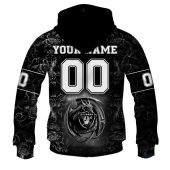Nfl Las Vegas Raiders Custom Name Number Rose Dragon Pullover Hoodie Back.jpg - demo10