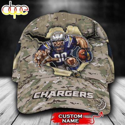 NFL Los Angeles Chargers Custom Name Camo Mascot Classic Cap