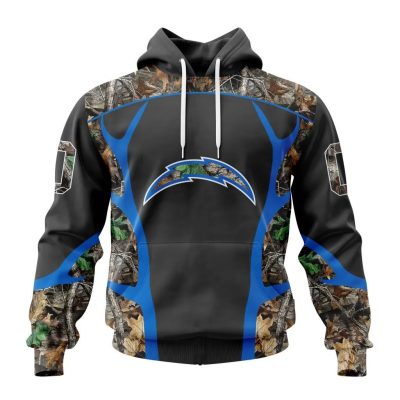 NFL Los Angeles Chargers Custom Name Number Camo Hunting Pullover Hoodie