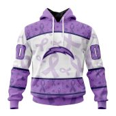 NFL Los Angeles Chargers Custom Name Number Fight Cancer Pullover Hoodie