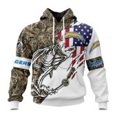 Nfl Los Angeles Chargers Custom Name Number Fishing With Flag Of Usa Pullover Hoodie 1237.jpg - demo10