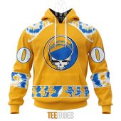 NFL Los Angeles Chargers Custom Name Number Grateful Dead Pullover Hoodie
