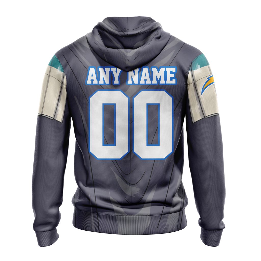 NFL Los Angeles Chargers Custom Name Number Mandalorian And Baby Yoda Pullover Hoodie NFL Los Angeles Chargers Custom Name Number Mandalorian And Baby Yoda Pullover Hoodie