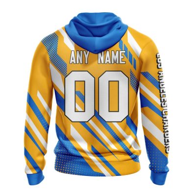 NFL Los Angeles Chargers Custom Name Number MotoCross Concept Pullover Hoodie