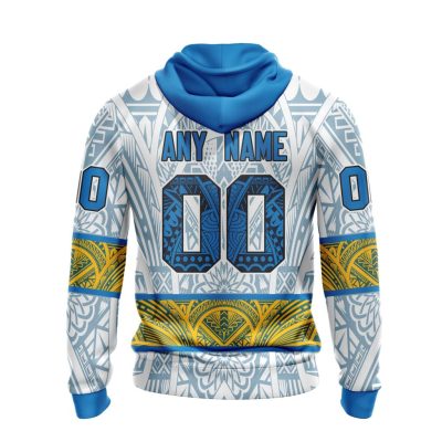 NFL Los Angeles Chargers Custom Name Number Native With Samoa Culture Pullover Hoodie