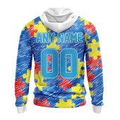 Nfl Los Angeles Chargers Custom Name Number Puzzle Autism Awareness Pullover Hoodie Back.jpg - demo10