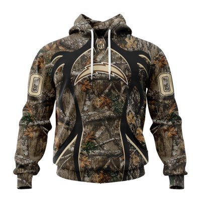 NFL Los Angeles Chargers Custom Name Number Special Hunting Camo Pullover Hoodie