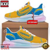 NFL Los Angeles Chargers Custom Rainbow Atmospheric Air Force 1 Sneaker Shoes