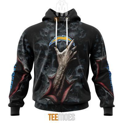 NFL Los Angeles Chargers Halloween Horror Skull Pullover Hoodie