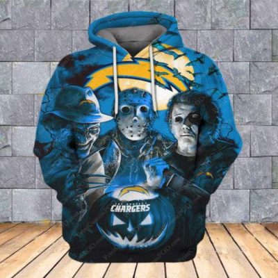 NFL Los Angeles Chargers Jason Voorhees Night Halloween Pullover Hoodie