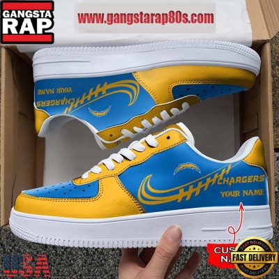 NFL Los Angeles Chargers Unique Design Custom Name Air Force 1 Sneaker Shoes