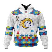 Nfl Los Angeles Rams Custom Name Number Autism Awareness Pullover Hoodie Front.jpg - demo10