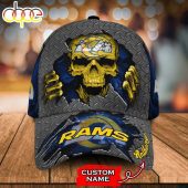 NFL Los Angeles Rams Custom Name Skull Classic Cap