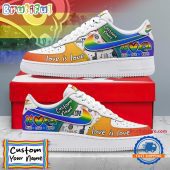 NFL Los Angeles Rams Pride Peace Love Rams Custom Air Force 1 Shoes Sneaker
