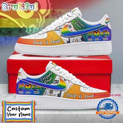 NFL Los Angeles Rams Pride Peace Love Rams Custom Air Force 1 Shoes Sneaker