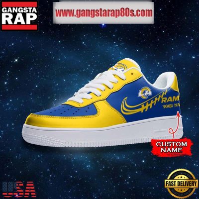 NFL Los Angeles Rams Unique Design Custom Name Air Force 1 Sneaker Shoes