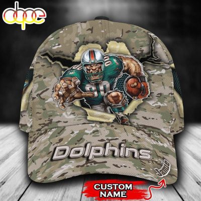NFL Miami Dolphins Custom Name Camo Classic Cap