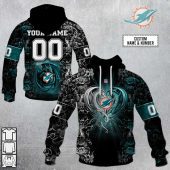 Nfl Miami Dolphins Custom Name Number Rose Dragon Pullover Hoodie Front Back.jpg - demo10