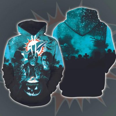 NFL Miami Dolphins Jason Voorhees Halloween Pullover Hoodie