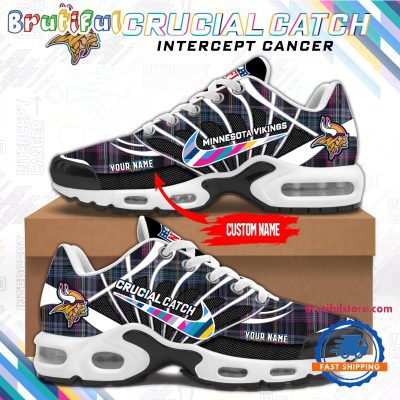 NFL Minnesota Vikings Crucial Catch Intercept Cancer Air Max Plus Shoes Sneaker