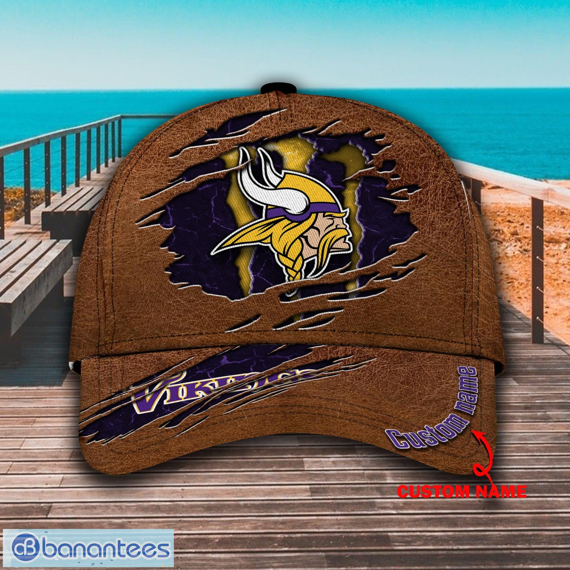 NFL Minnesota Vikings Custom Name Brown Classic Cap NFL Minnesota Vikings Custom Name Brown Classic Cap