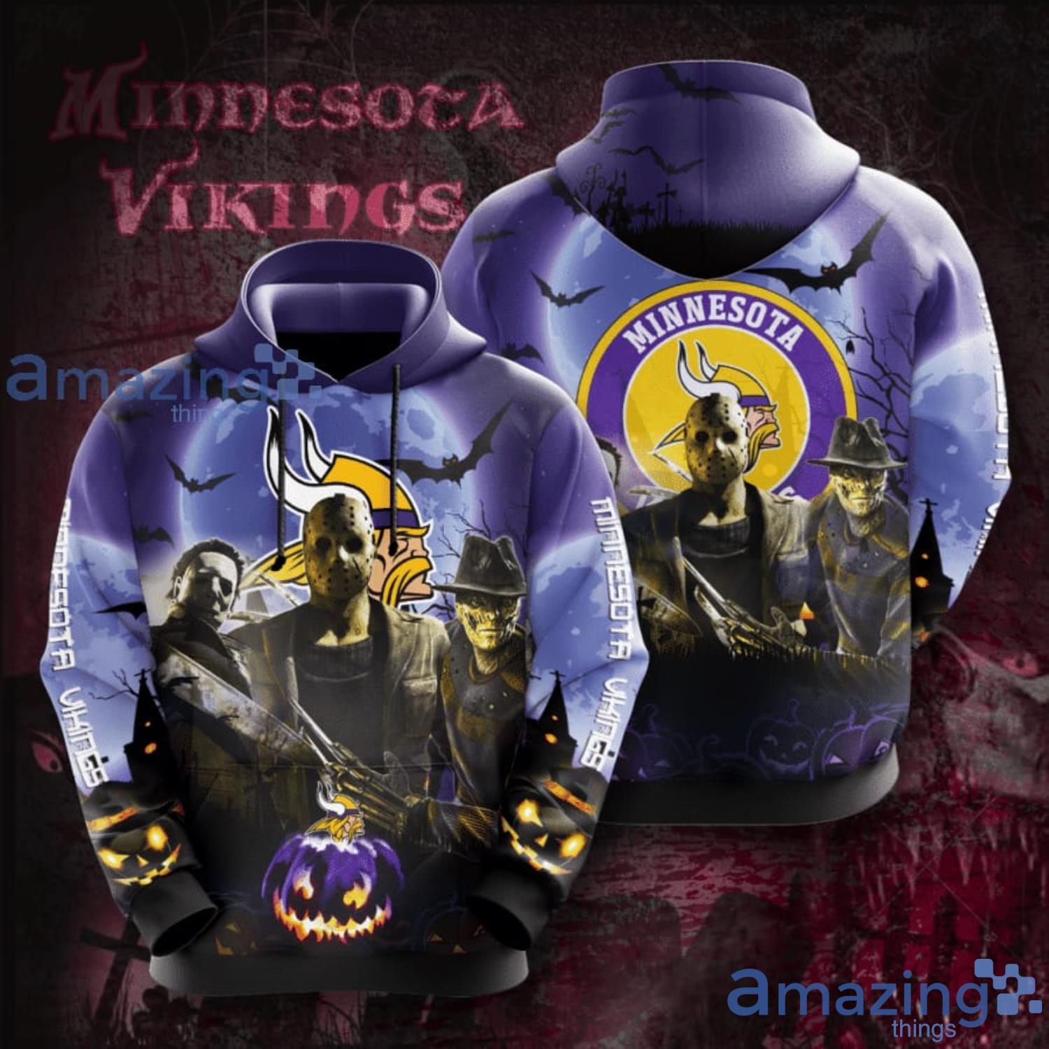 NFL Minnesota Vikings Jason Voorhees Night Pullover Hoodie NFL Minnesota Vikings Jason Voorhees Night Pullover Hoodie