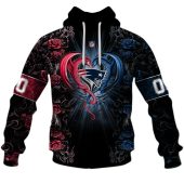 Nfl New England Patriots Custom Name Number Rose Dragon Pullover Hoodie Front.jpg - demo10