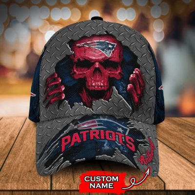 NFL New England Patriots Custom Name Skull Classic Cap