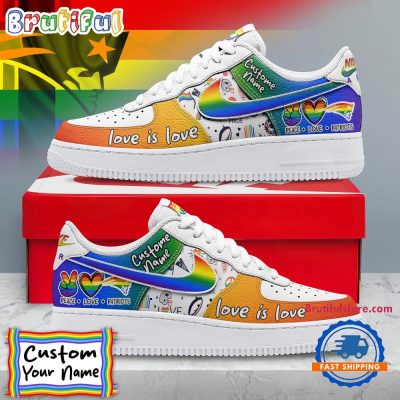 NFL New England Patriots Pride Peace Love Lions Custom Air Force 1 Shoes Sneaker