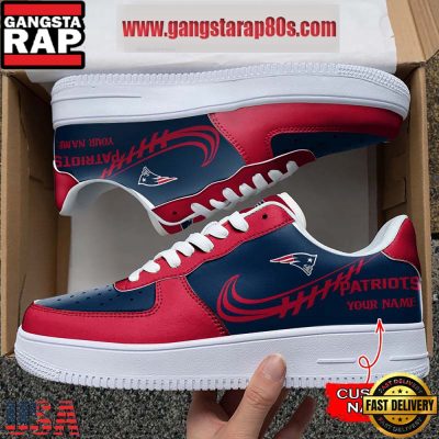 NFL New England Patriots Unique Design Custom Name Air Force 1 Sneaker Shoes