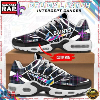 NFL New Orleans Saints Crucial Catch Intercept Cancer Air Max Plus Shoes Running Sneakers