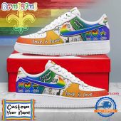 NFL New Orleans Saints Pride Peace Love Saints Custom Air Force 1 Shoes Sneaker