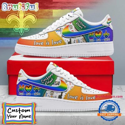 NFL New Orleans Saints Pride Peace Love Saints Custom Air Force 1 Shoes Sneaker