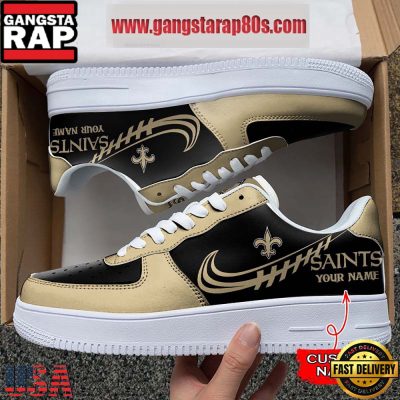 NFL New Orleans Saints Unique Design Custom Name Air Force 1 Sneaker Shoes