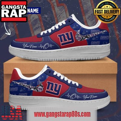 NFL New York Giants Custom Name Air Force 1 Running Sneakers Shoes