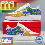 NFL New York Giants Pride Peace Love Giants Custom Air Force 1 Shoes Sneaker
