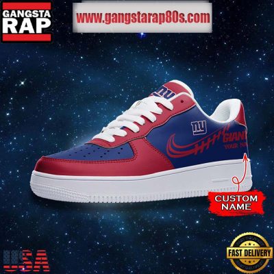 NFL New York Giants Unique Design Custom Name Air Force 1 Sneaker Shoes