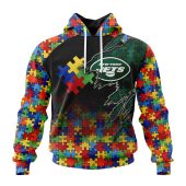 Nfl New York Jets Custom Name Number Autism Awareness Design Pullover Hoodie Front.jpg - demo10