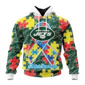 Nfl New York Jets Custom Name Number Puzzle Autism Awareness Pullover Hoodie Front.jpg - demo10