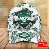 NFL New York Jets Custom Name Tropical Flower Classic Cap