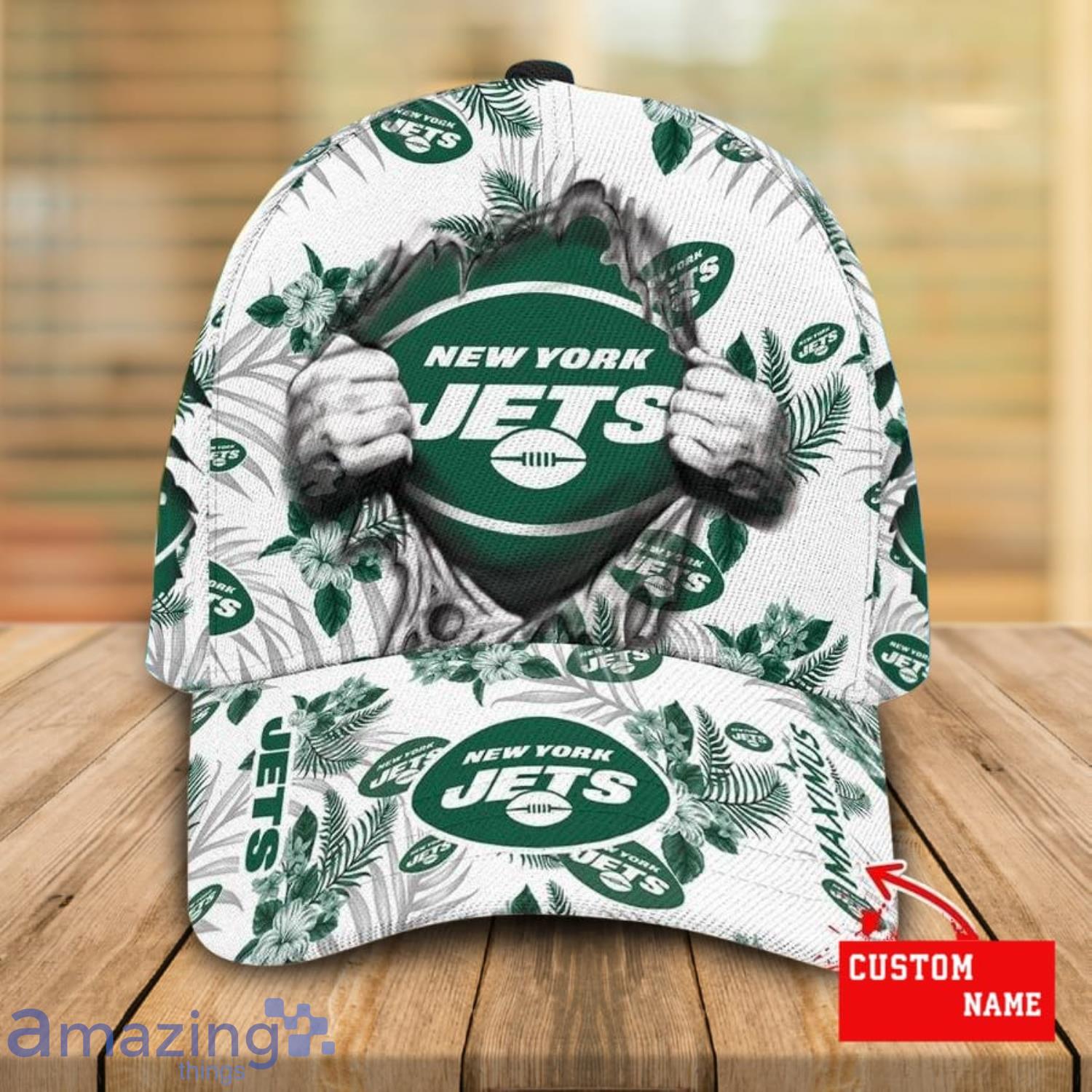 NFL New York Jets Custom Name Tropical Flower Classic Cap NFL New York Jets Custom Name Tropical Flower Classic Cap