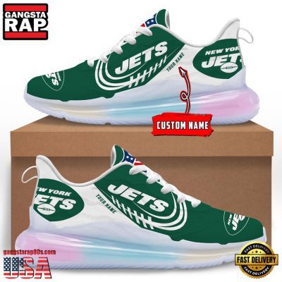 NFL New York Jets Custom Rainbow Atmospheric Air Force 1 Sneaker Shoes