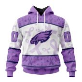 NFL Philadelphia Eagles Custom Name Number Fight Cancer Pullover Hoodie