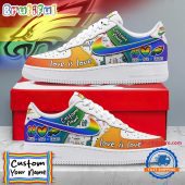 NFL Philadelphia Eagles Pride Peace Love Eagles Custom Air Force 1 Shoes Sneaker