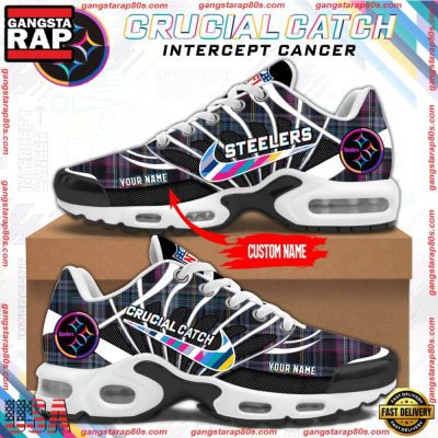 NFL Pittsburgh Steelers Crucial Catch Intercept Cancer Air Max Plus Shoes Running Sneakers