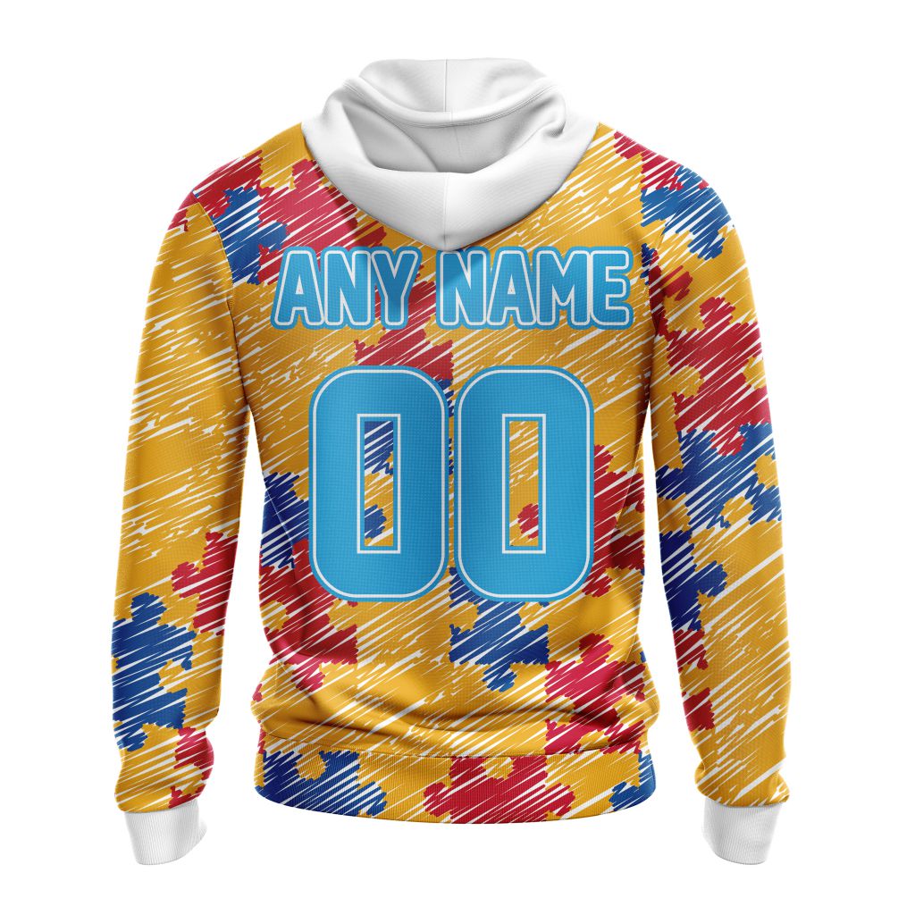 NFL Pittsburgh Steelers Custom Name Number Puzzle Autism Awareness Pullover Hoodie NFL Pittsburgh Steelers Custom Name Number Puzzle Autism Awareness Pullover Hoodie