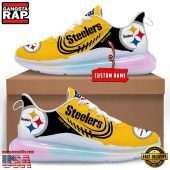 NFL Pittsburgh Steelers Custom Rainbow Atmospheric Air Force 1 Sneaker Shoes