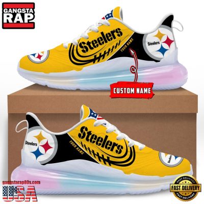 NFL Pittsburgh Steelers Custom Rainbow Atmospheric Air Force 1 Sneaker Shoes