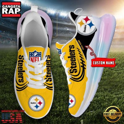 NFL Pittsburgh Steelers Custom Rainbow Atmospheric Air Force 1 Sneaker Shoes
